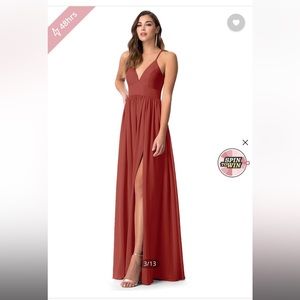 Azazie Aaida adjustable bridesmaid dress - size A6. Terracotta color.